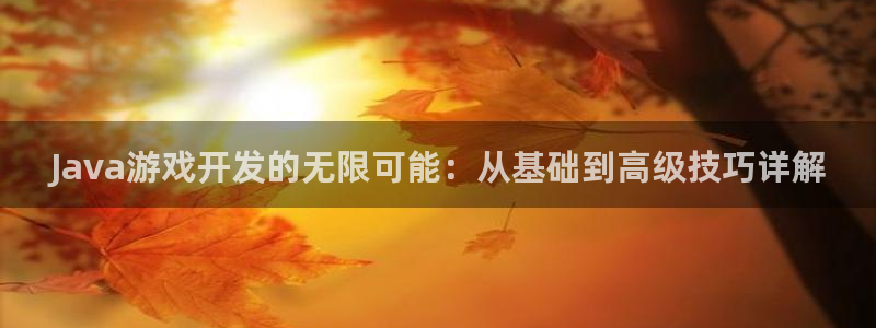 沐鸣2注册丘27337：Java游戏开发的无限可能：从基础到高级技巧详解